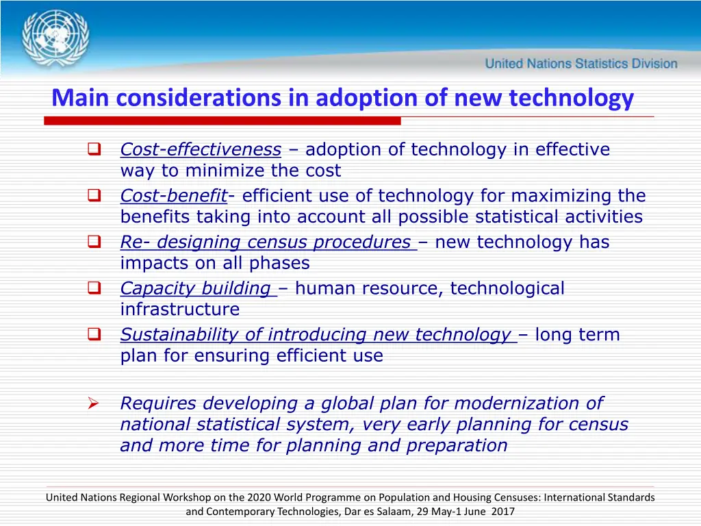 main considerations in adoption of new technology