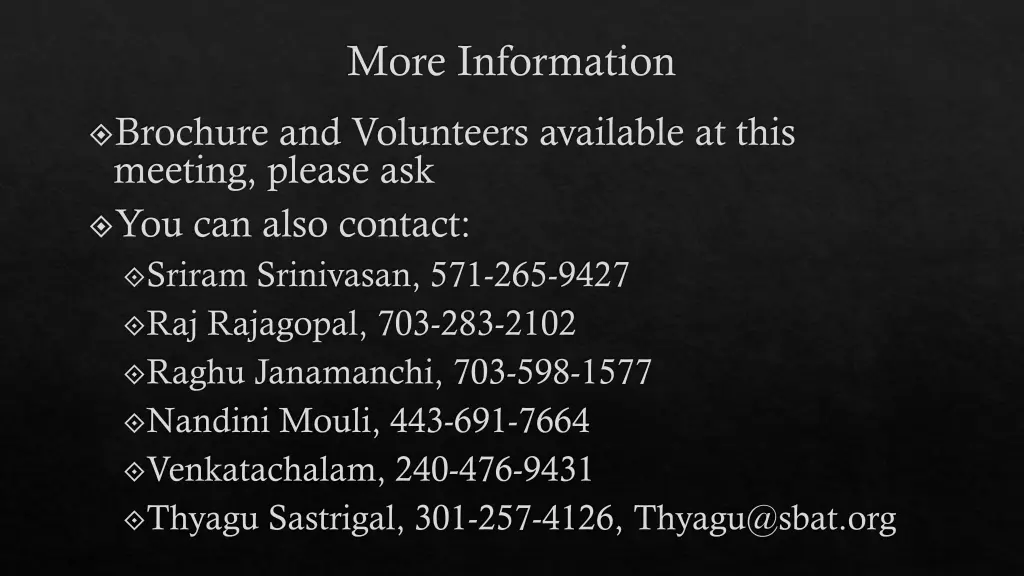 more information