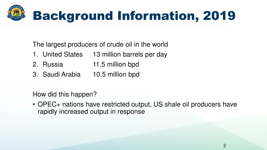 background information 2019