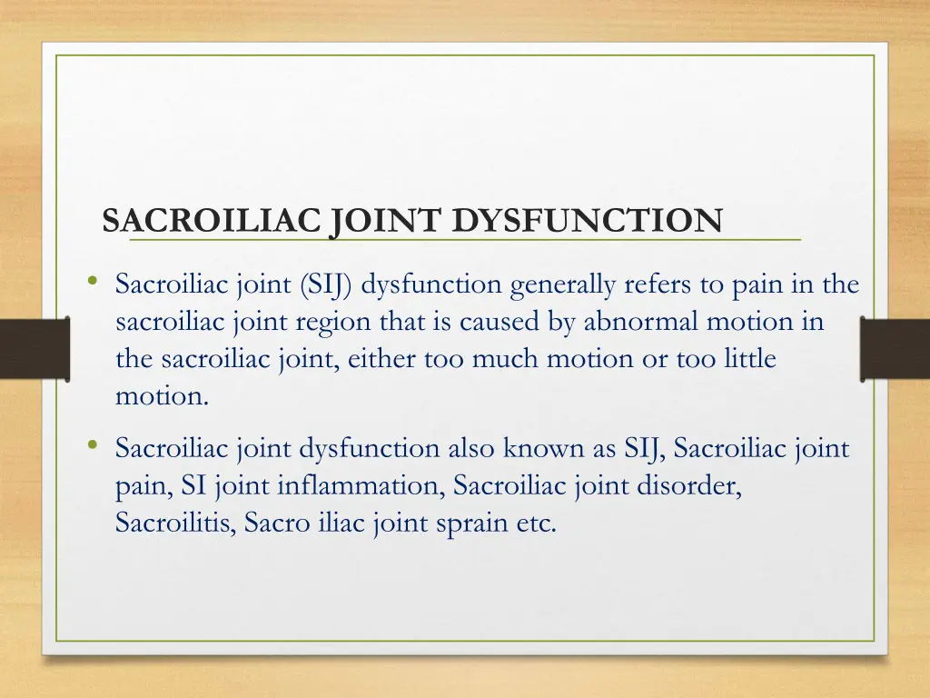 sacroiliac joint dysfunction 1