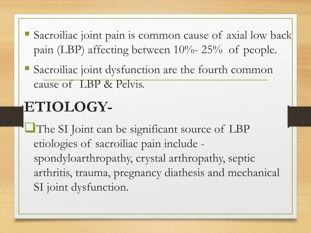 sacroiliac joint pain is common cause of axial