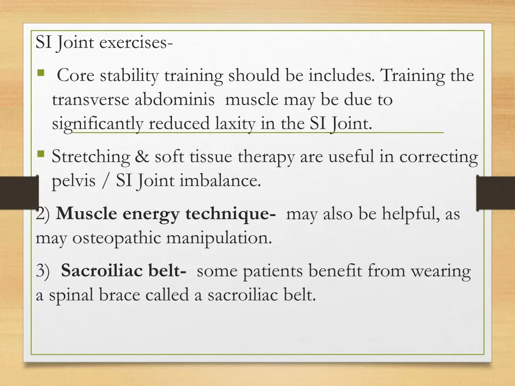 si joint exercises core stability training should
