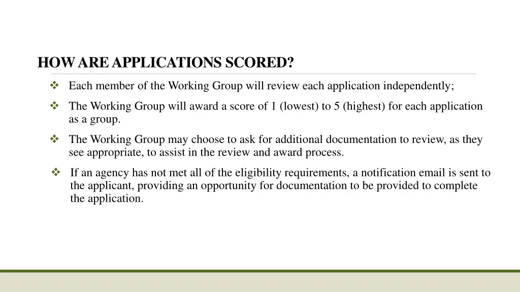 how are applications scored