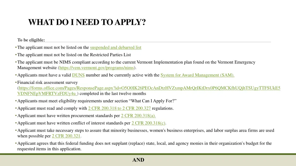 what do i need to apply