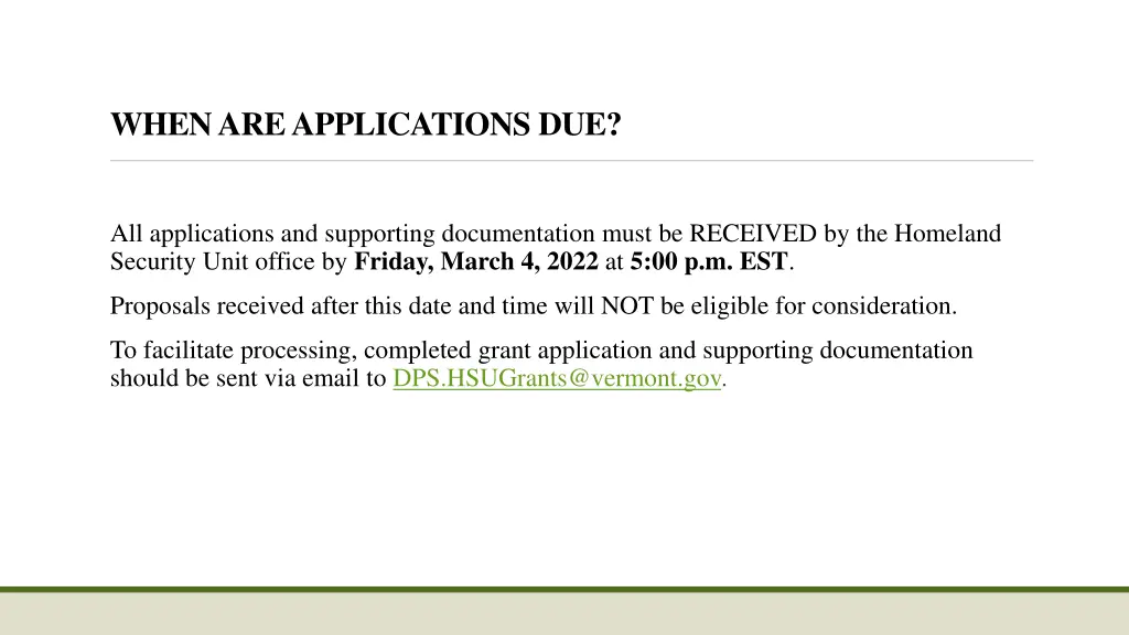 when are applications due