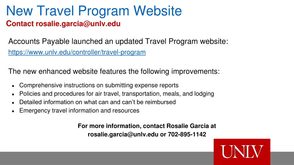 new travel program website c ontact rosalie