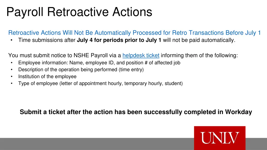 payroll retroactive actions