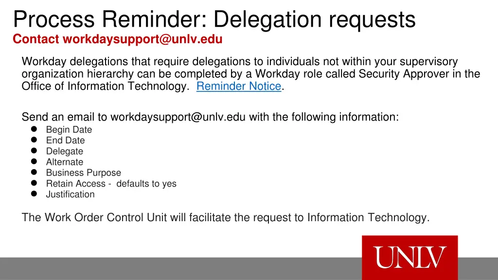 process reminder delegation requests c ontact
