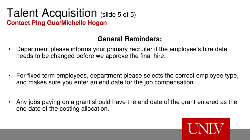 talent acquisition slide 5 of 5 c ontact ping