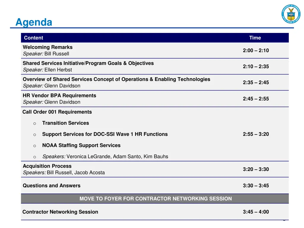 agenda