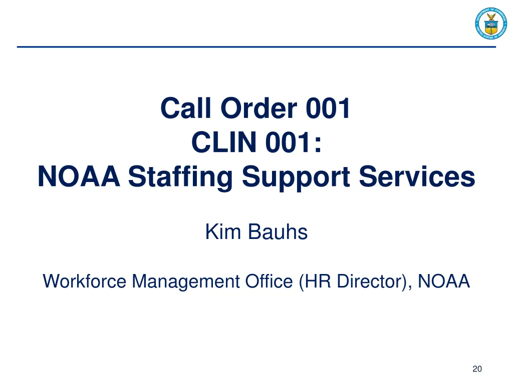 call order 001 clin 001