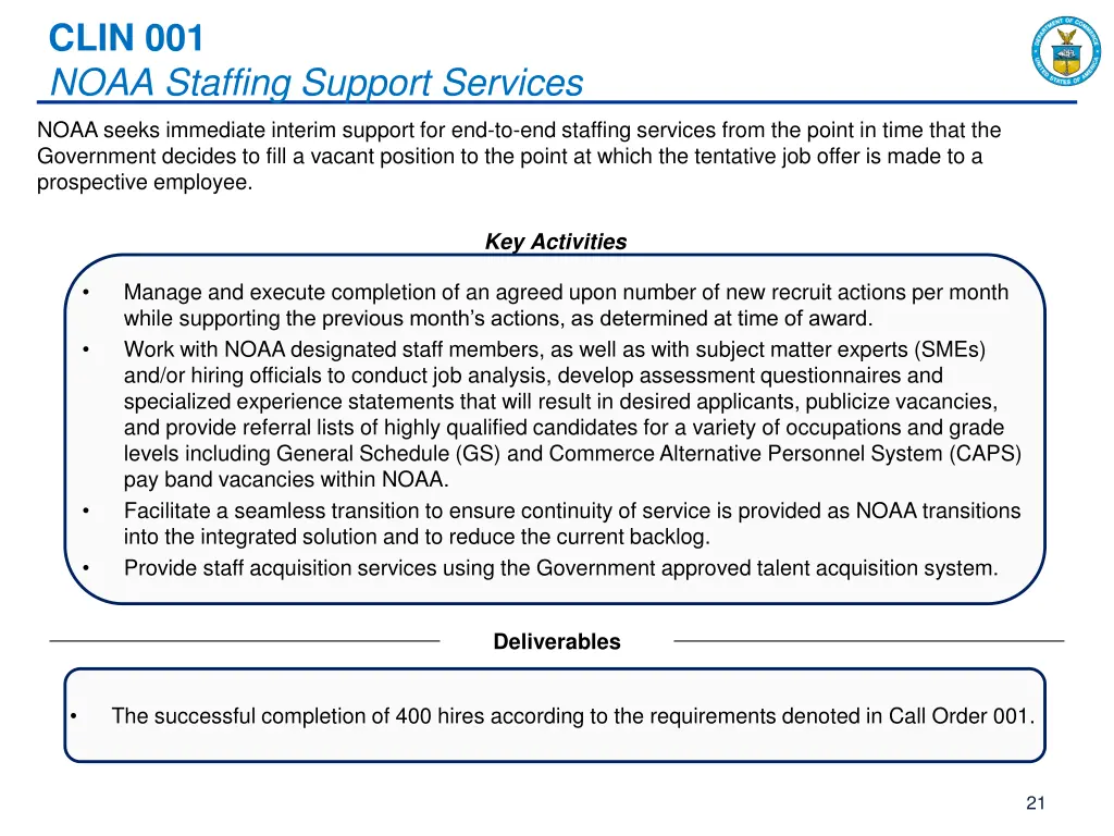 clin 001 noaa staffing support services