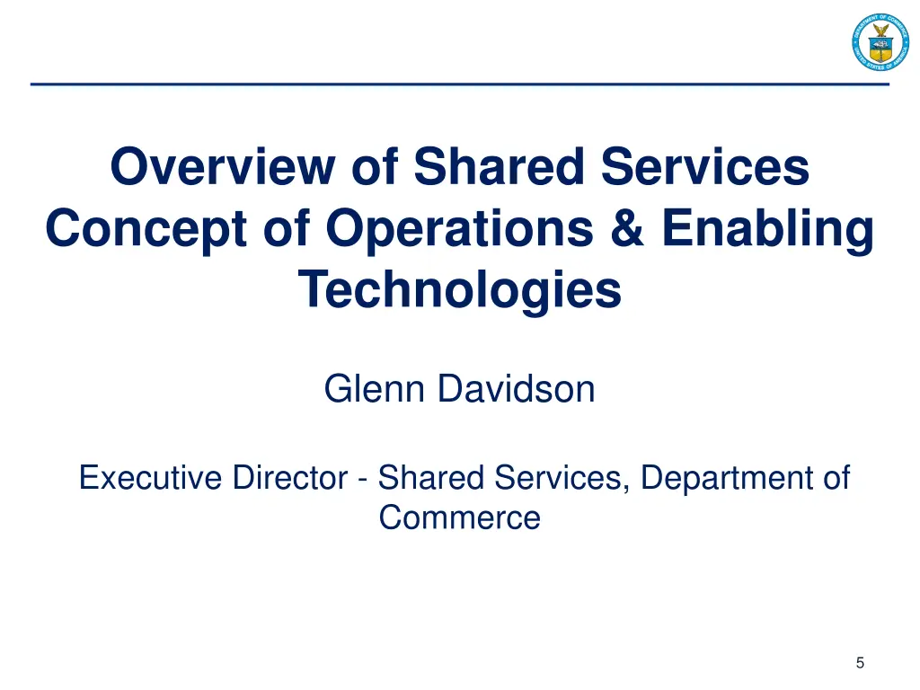 overview of shared services concept of operations