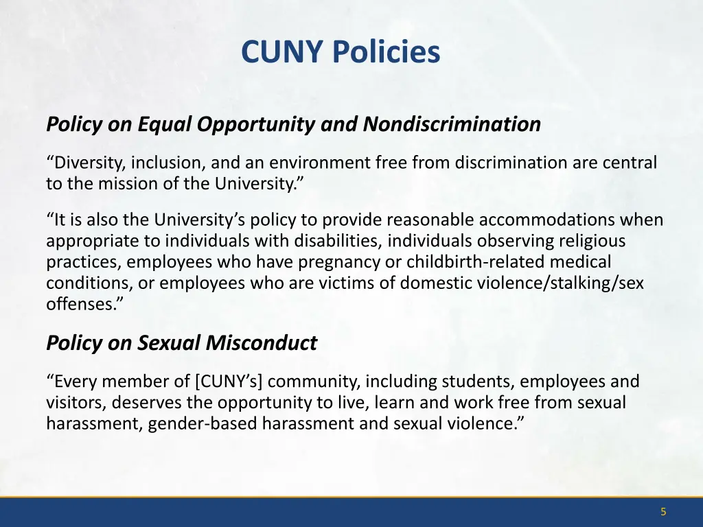 cuny policies