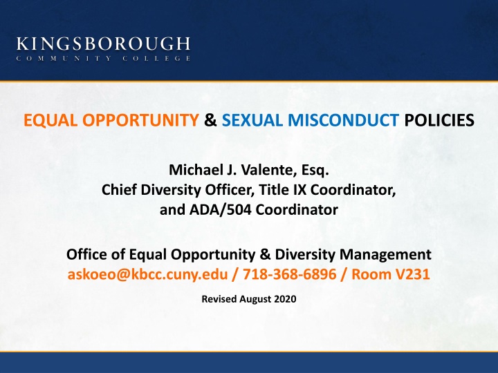 equal opportunity sexual misconduct policies