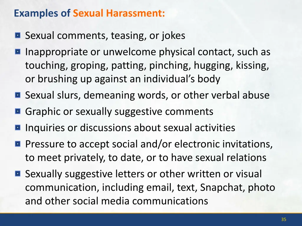 examples of sexual harassment