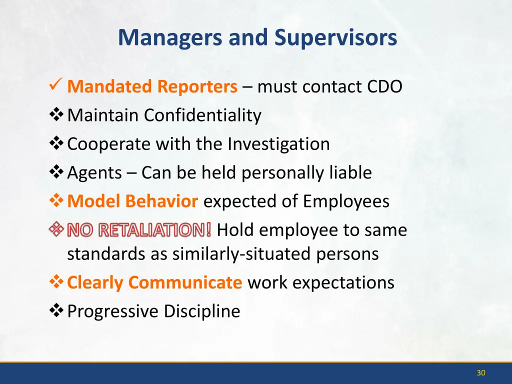 managers and supervisors