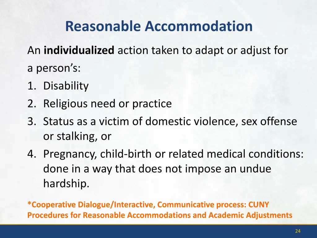 reasonable accommodation
