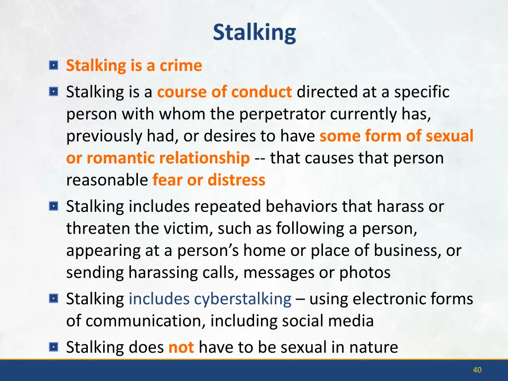 stalking