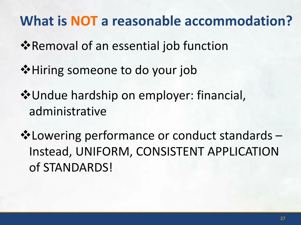 what is not a reasonable accommodation