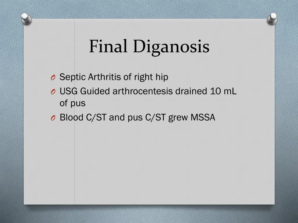 final diganosis