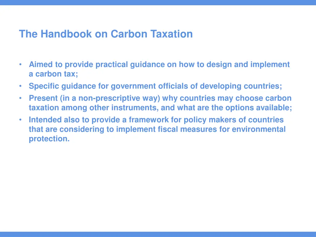the handbook on carbon taxation