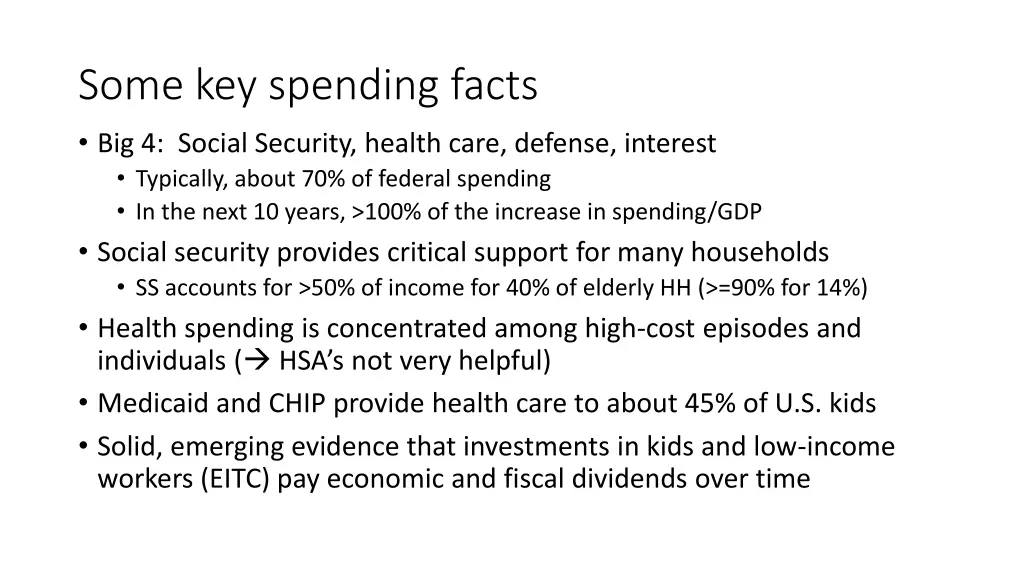 some key spending facts big 4 social security