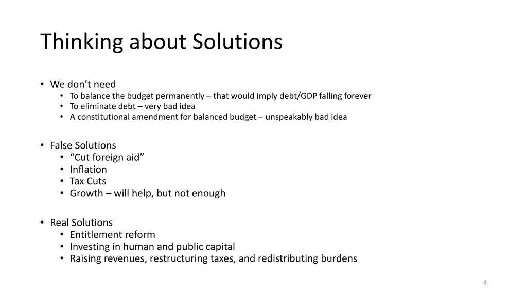 thinking about solutions