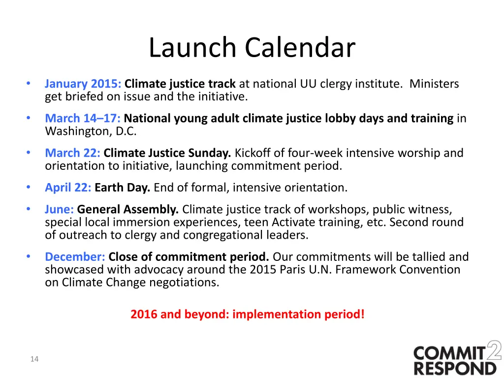 launch calendar