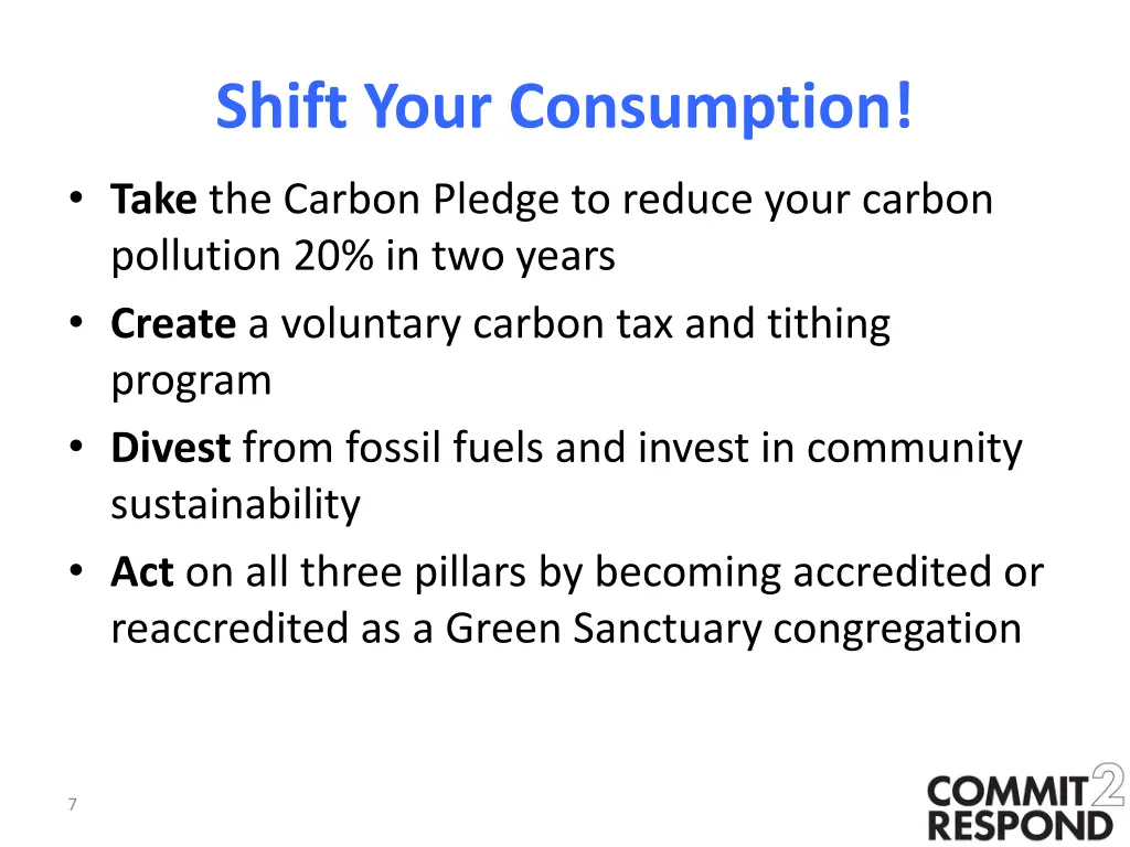 shift your consumption