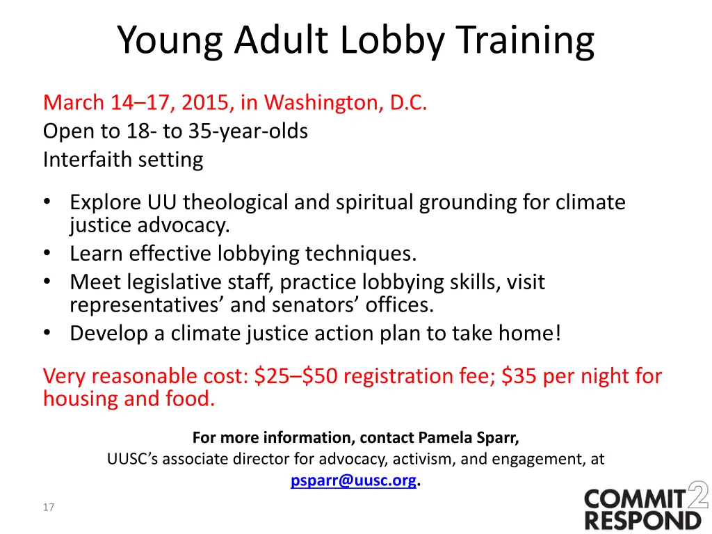 young adult lobby training