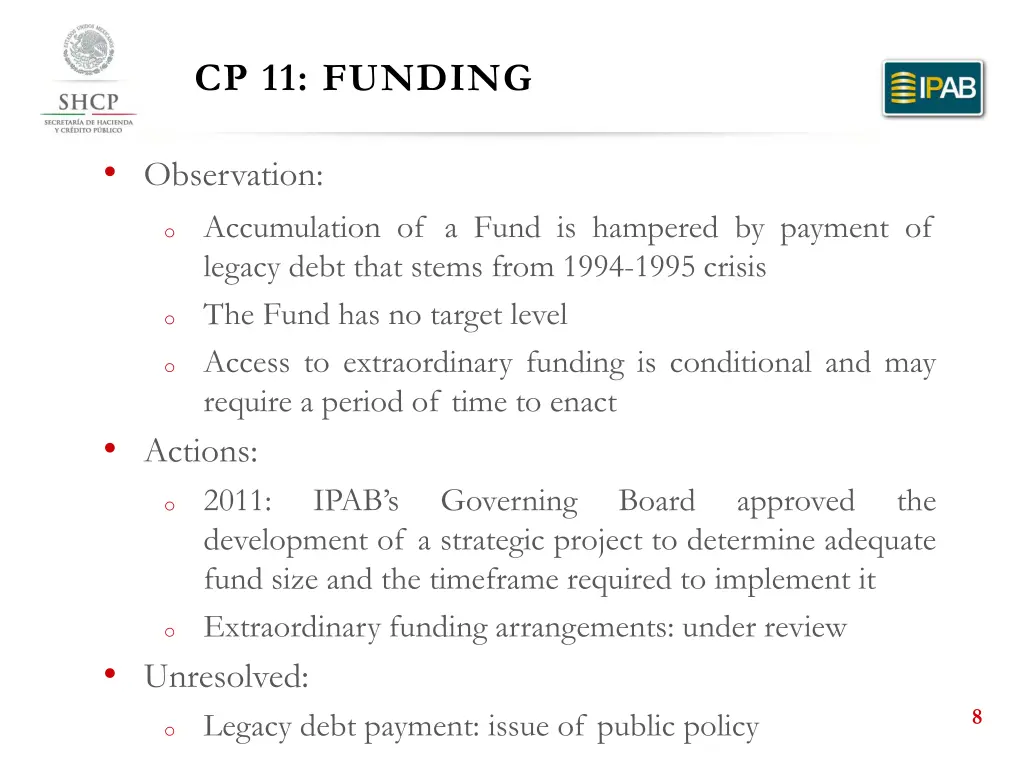 cp 11 funding