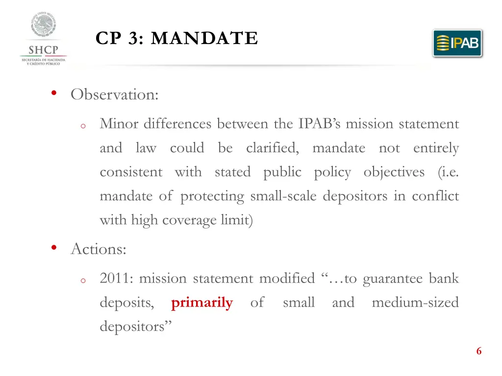 cp 3 mandate