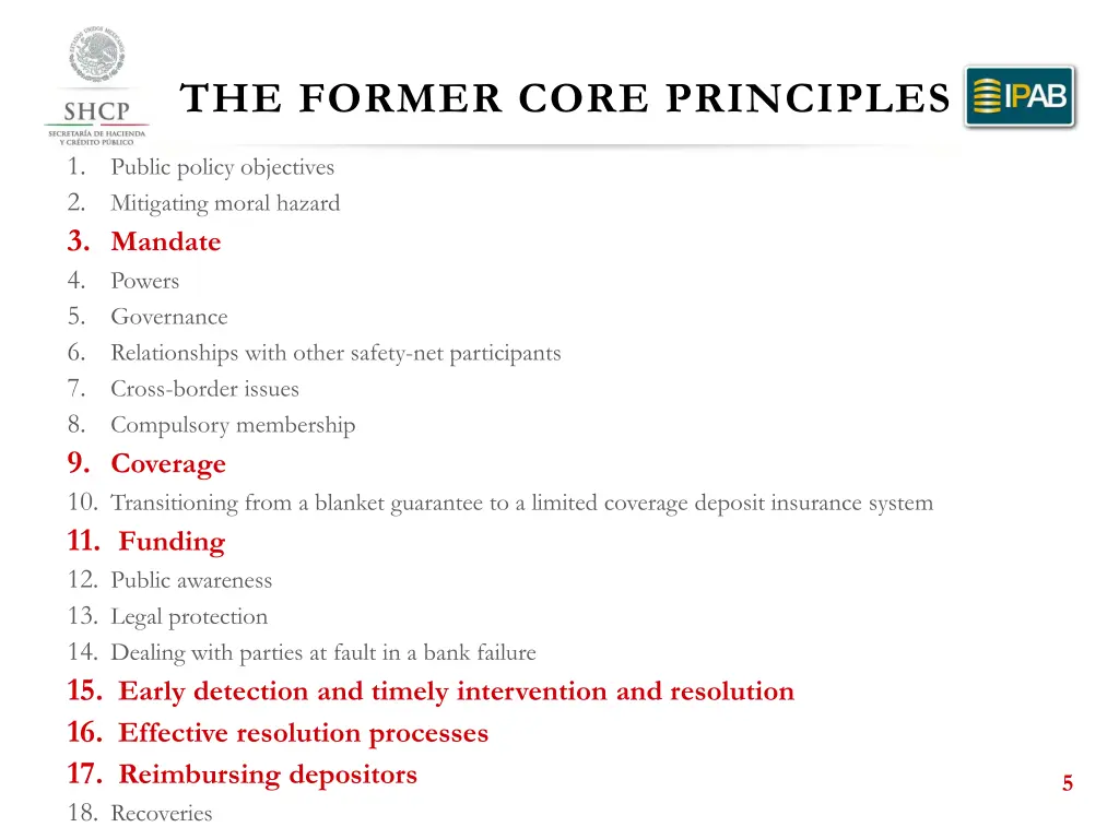 the former core principles
