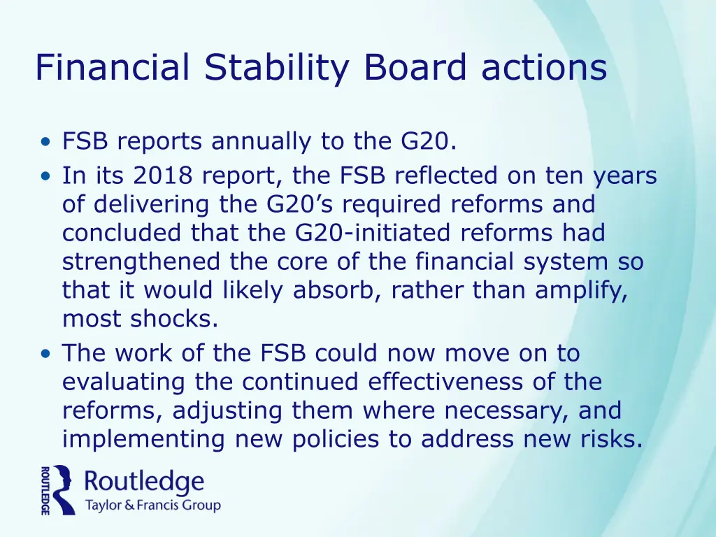 financial stability board actions