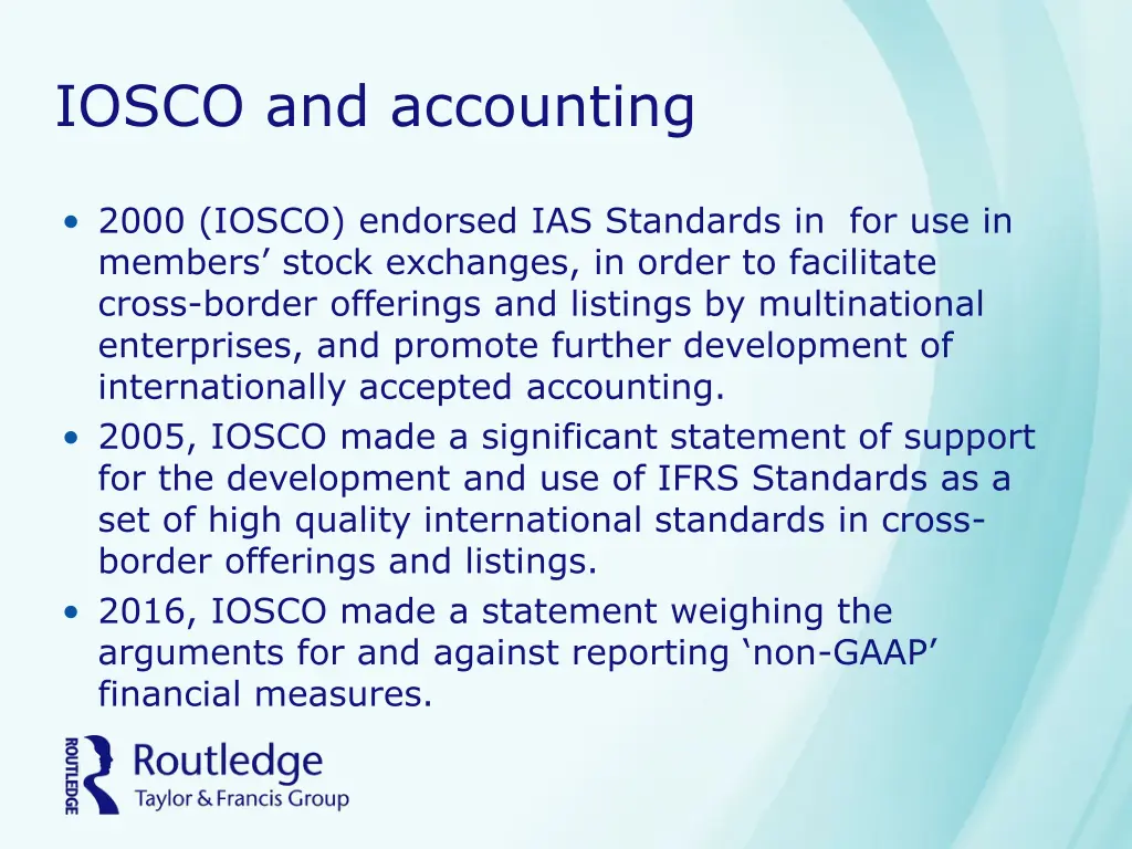 iosco and accounting