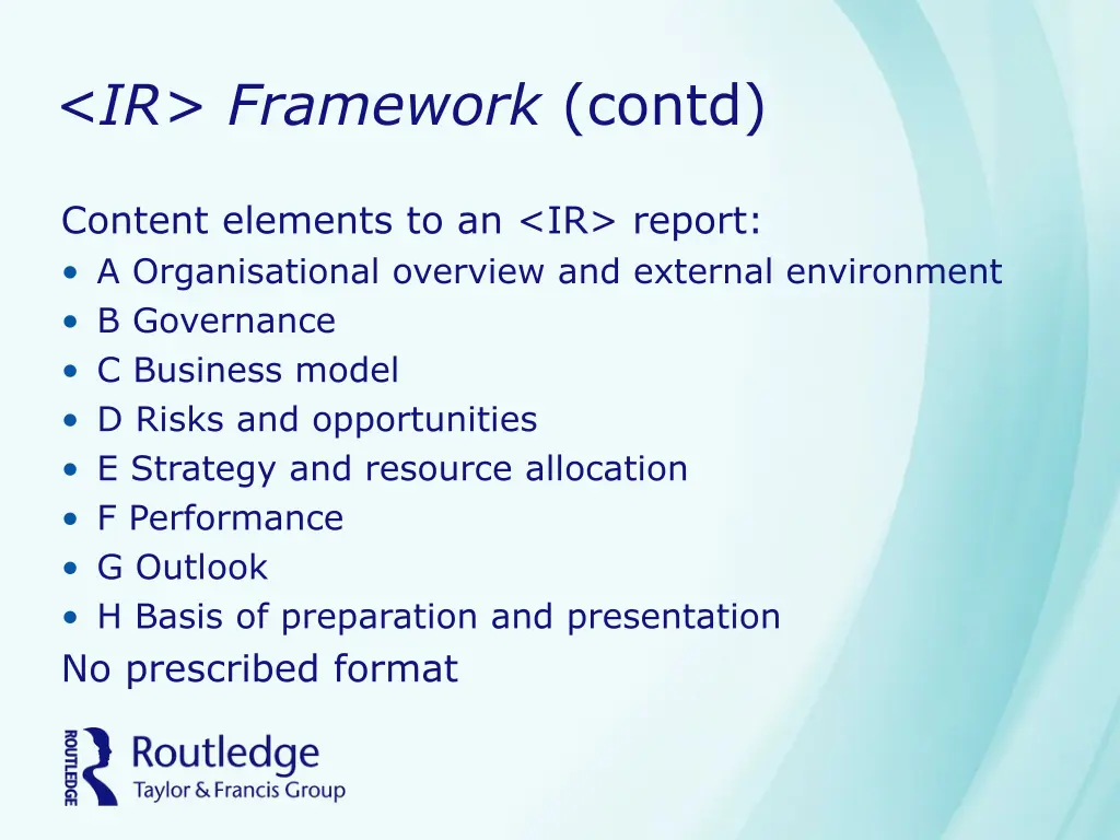 ir framework contd