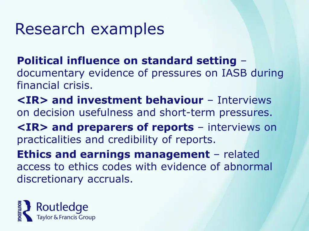 research examples