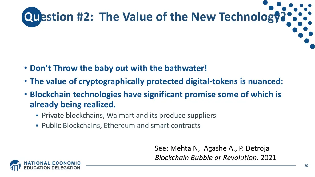 question 2 the value of the new technology