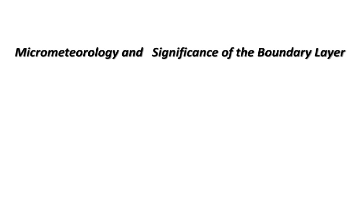 micrometeorology and significance of the boundary