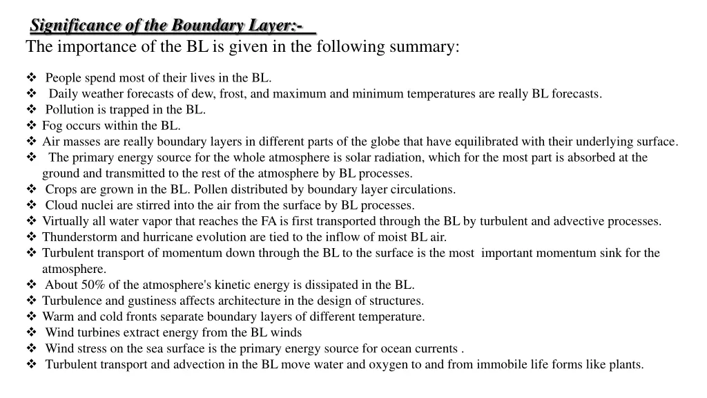 significance of the boundary layer the importance