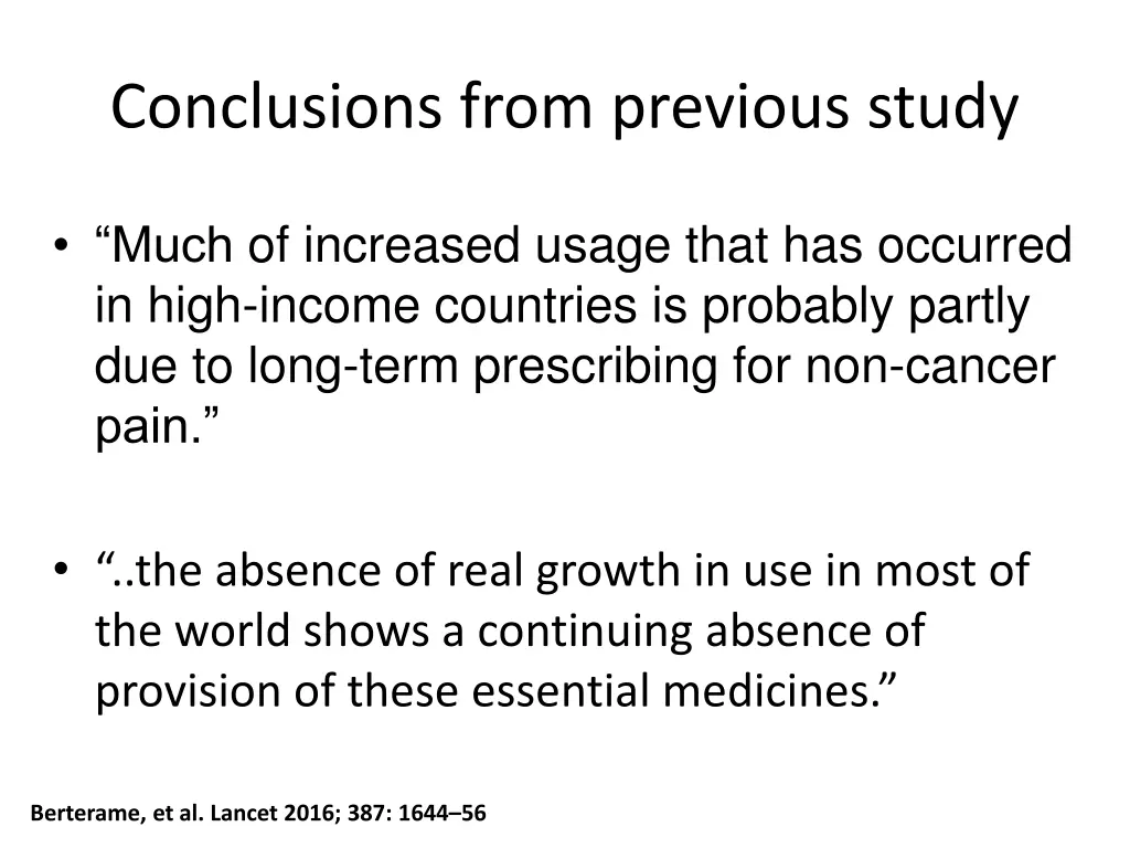conclusions from previous study
