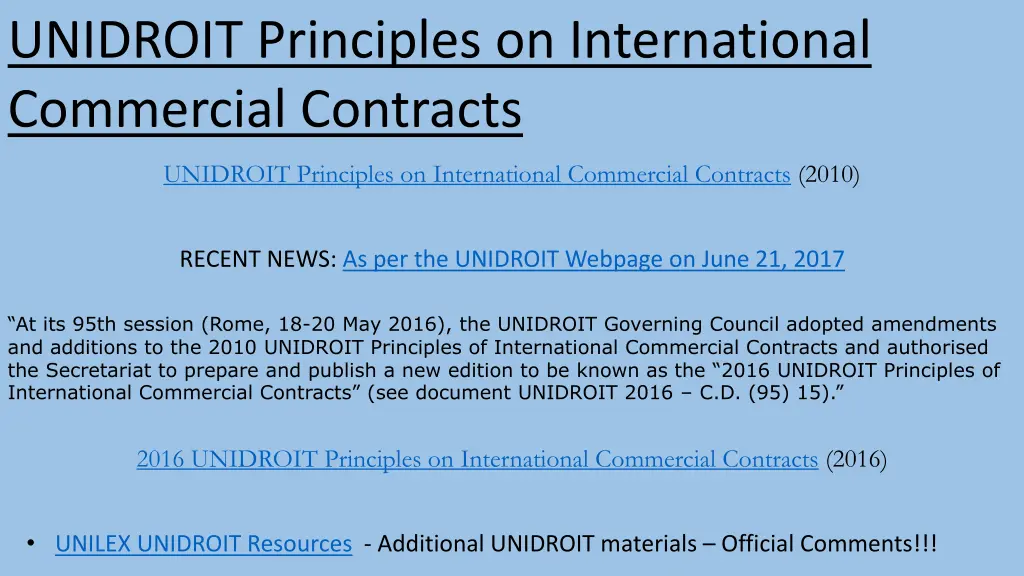 unidroit principles on international commercial