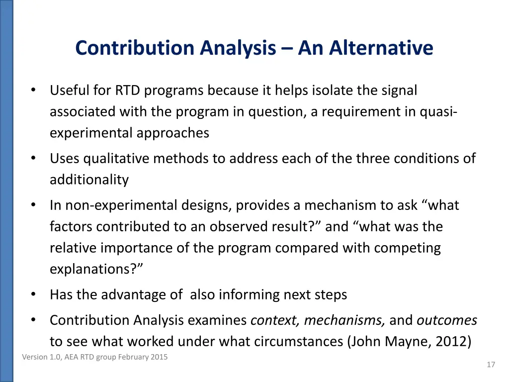 contribution analysis an alternative