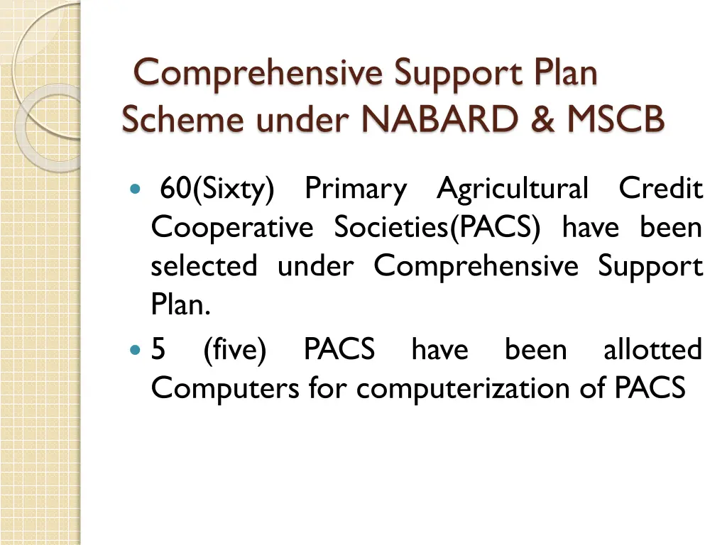 comprehensive support plan scheme under nabard