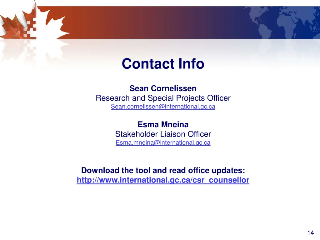 contact info