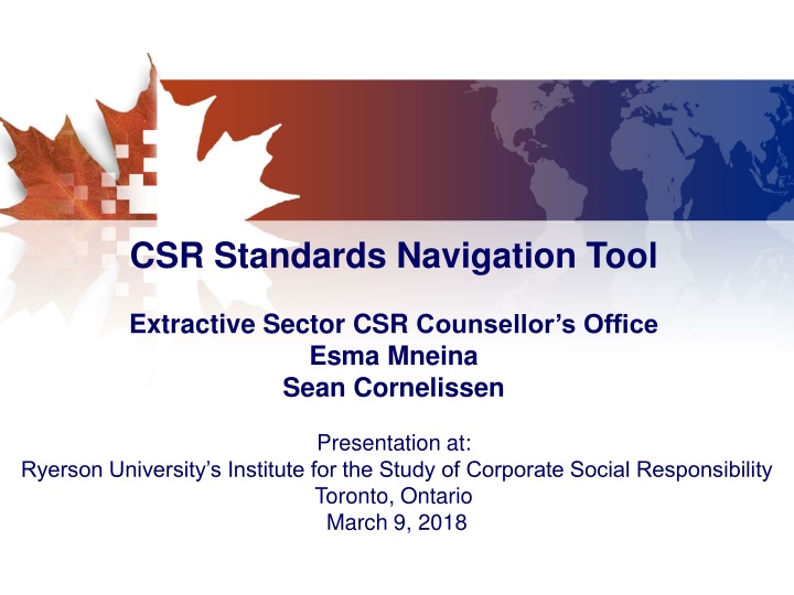 csr standards navigation tool