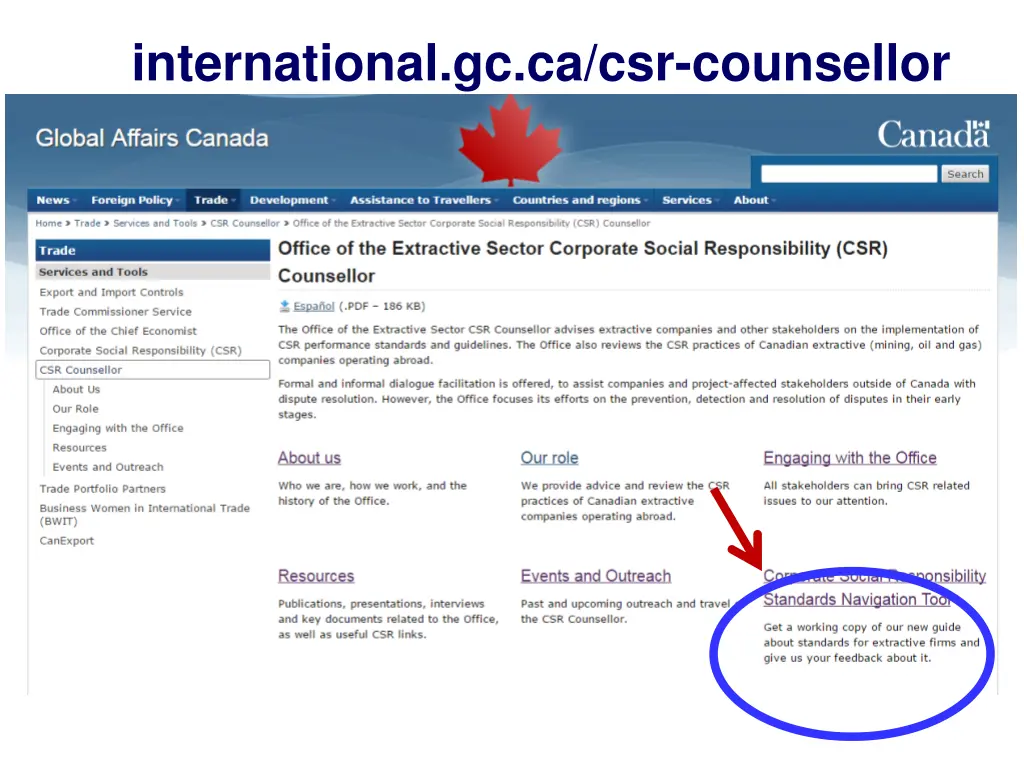 international gc ca csr counsellor
