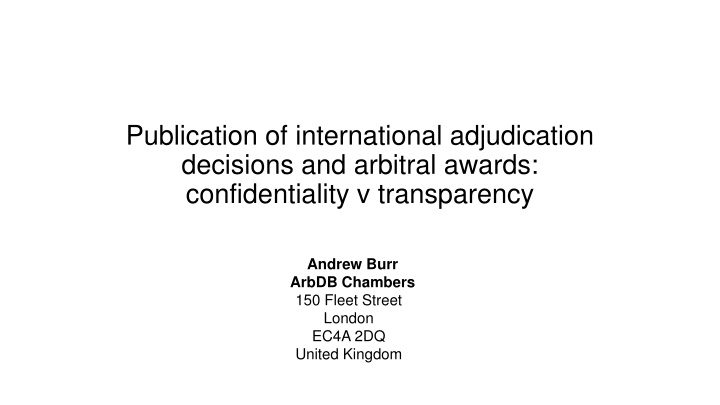 publication of international adjudication
