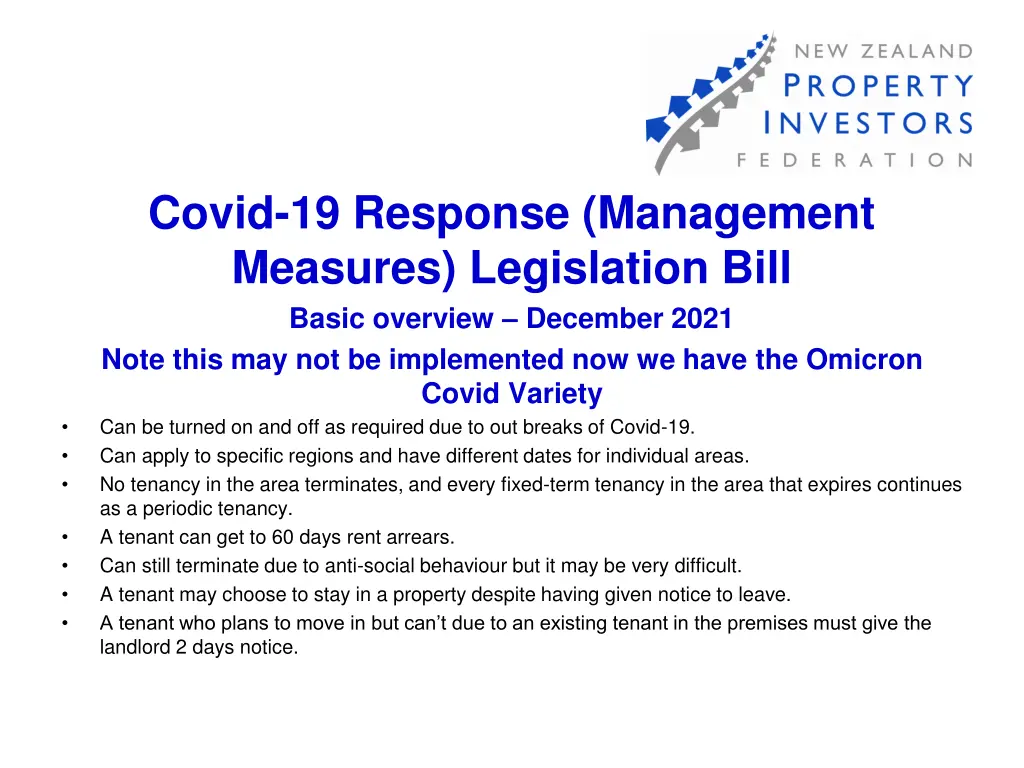 covid 19 response management measures legislation